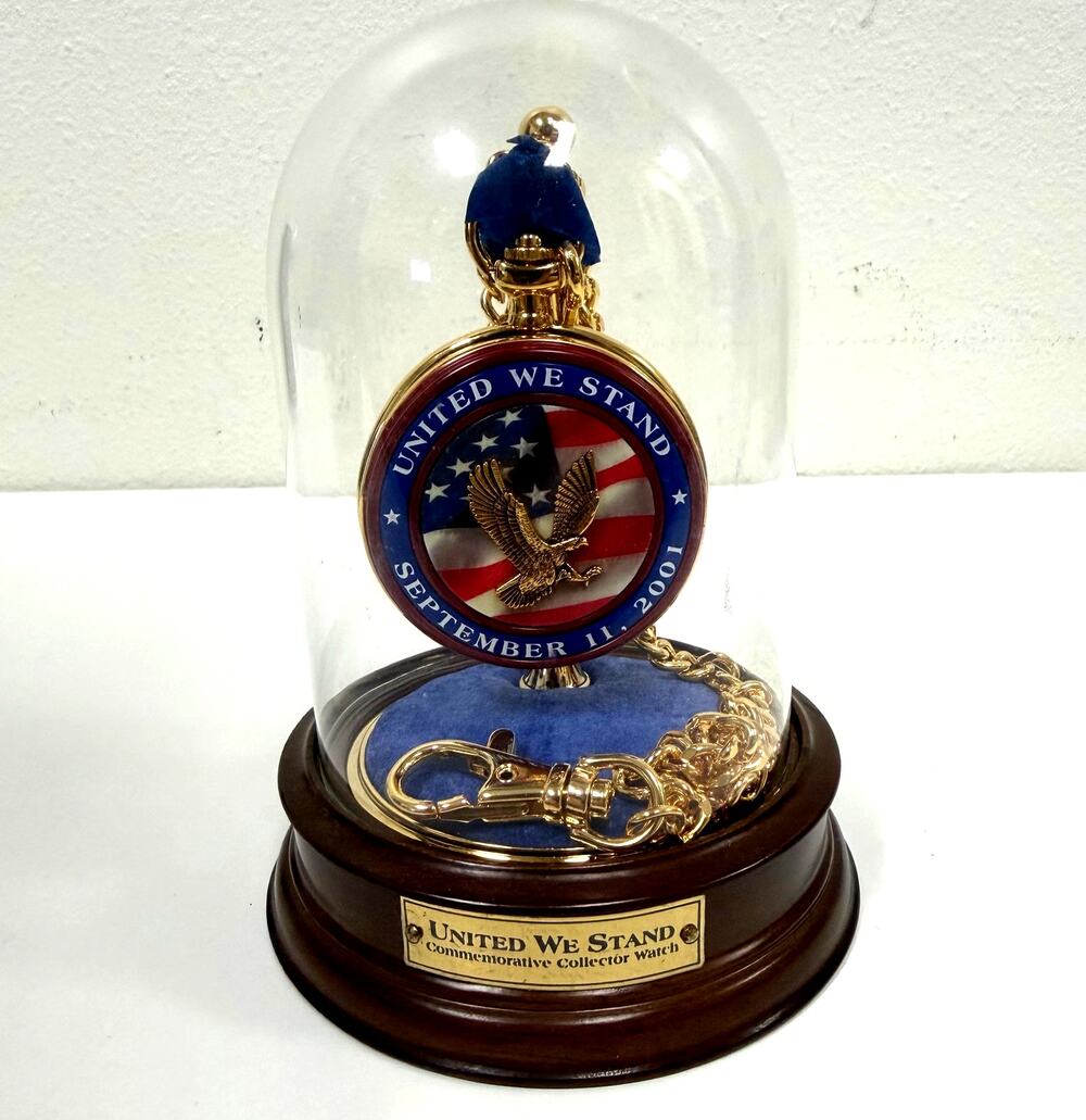 Franklin Mint "United We Stand" September 11th 9/11 Commemorative Pocket Watch